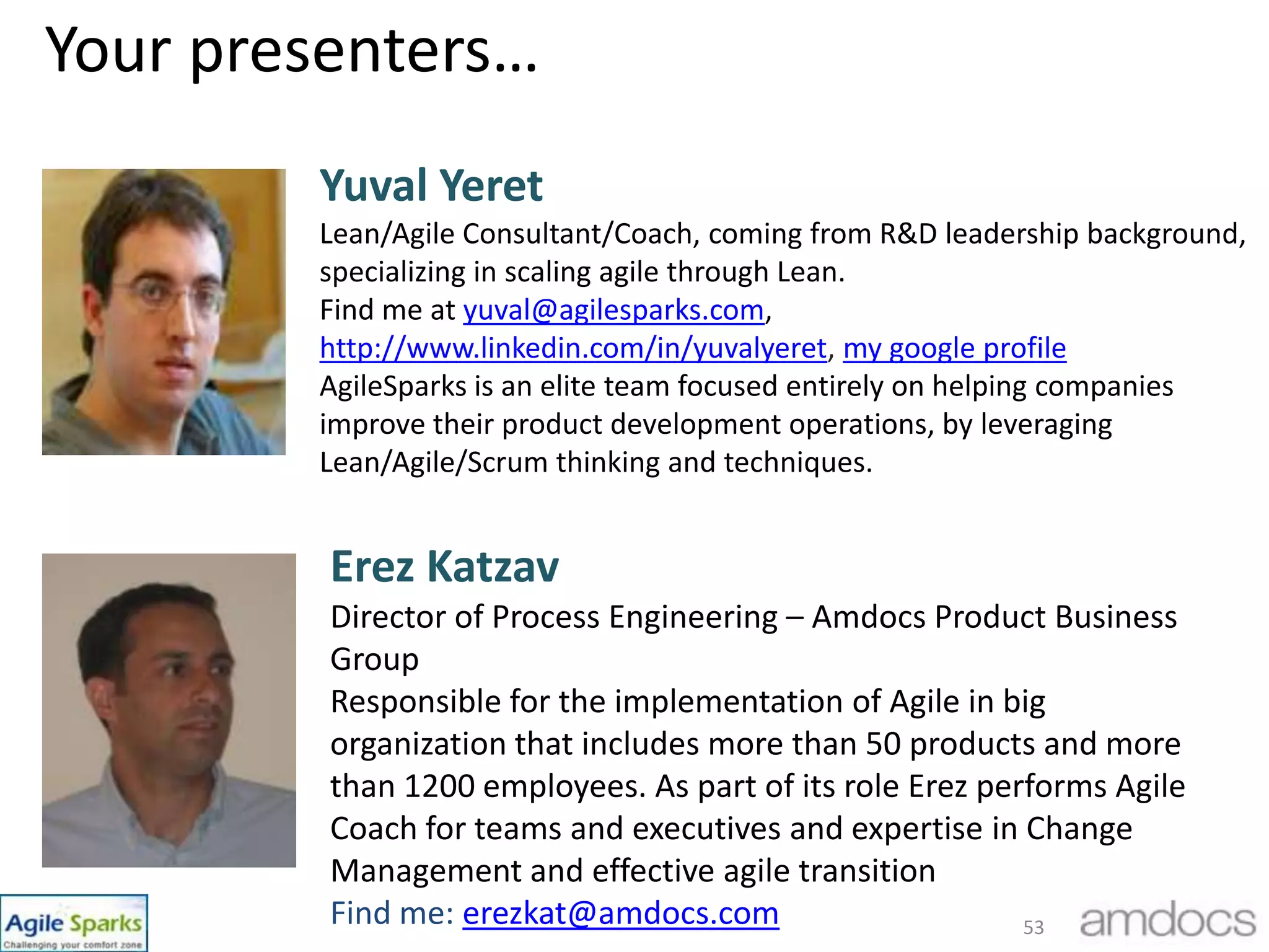Thresholds Customization50To ensure min’ work at each stageWhat is the average time  each item should stay at each stage – to identify the ones that are not activeAnd not more then what can actually be handled