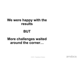 We were happy with the resultsBUTMore challenges waited around the corner…