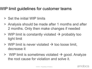 WIP limit guidelines for customer teamsSet the initial WIP limits 
