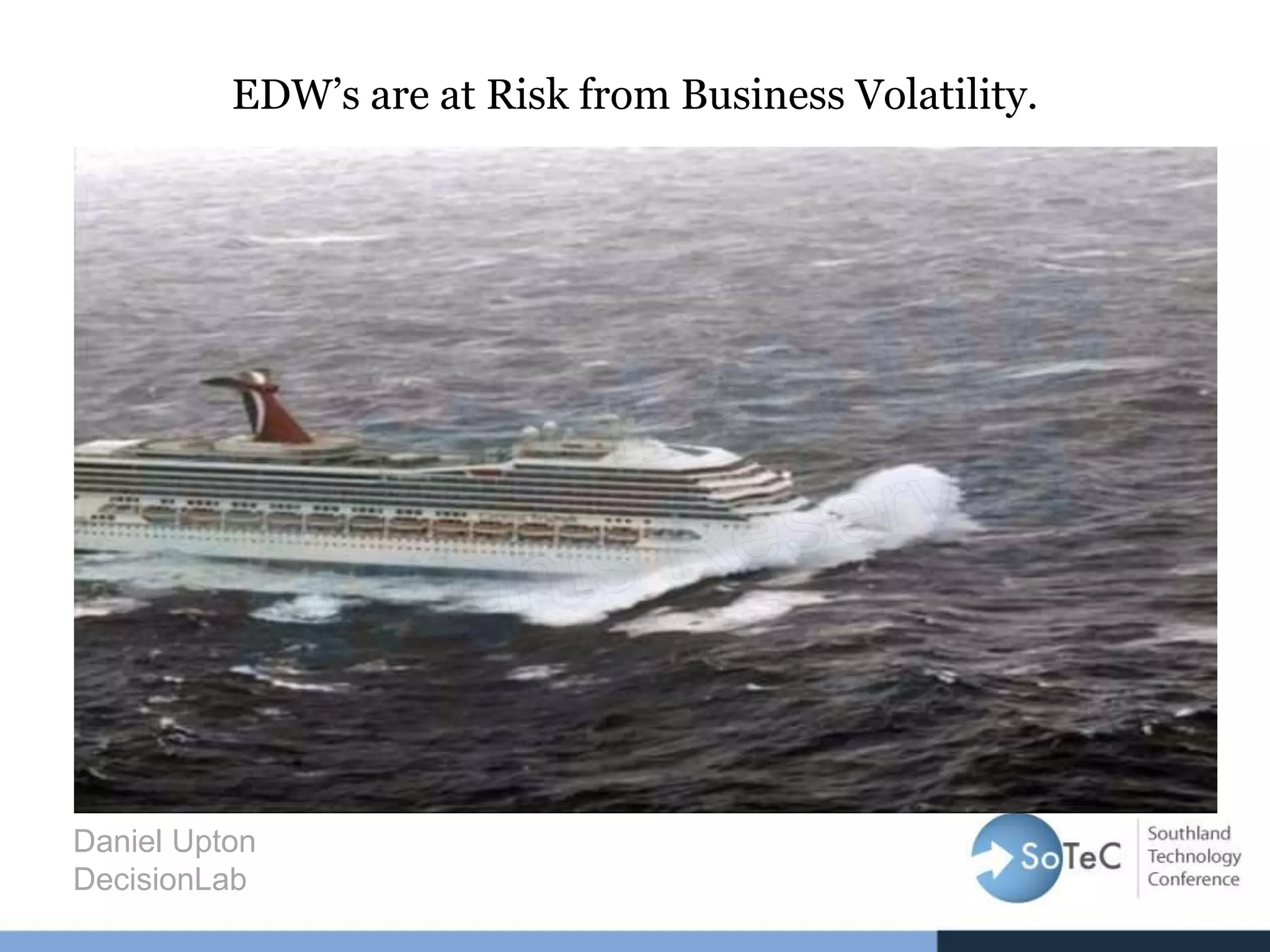 Daniel Upton
DecisionLab
EDW’s are at Risk from Business Volatility.
 