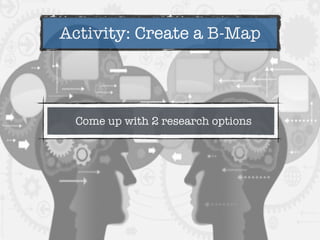 Activity: Create a B-Map
Come up with 2 research options
 
