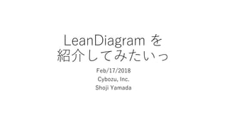 LeanDiagram を
紹介してみたいっ
Feb/17/2018
Cybozu, Inc.
Shoji Yamada
 