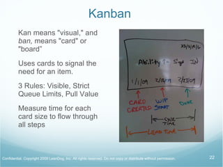 Big Visible Charts A display posted in a place where people can see it as they work or walk by.  It shows readers information they care about without having to ask anyone a question. This means more communication with fewer interruptions. Large & easily visible to the casual, interested observer Understood at a glance Changes periodically, so that it is worth visiting Is easily kept up to date 