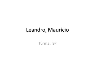 Leandro, Maurício  Turma:  8º 