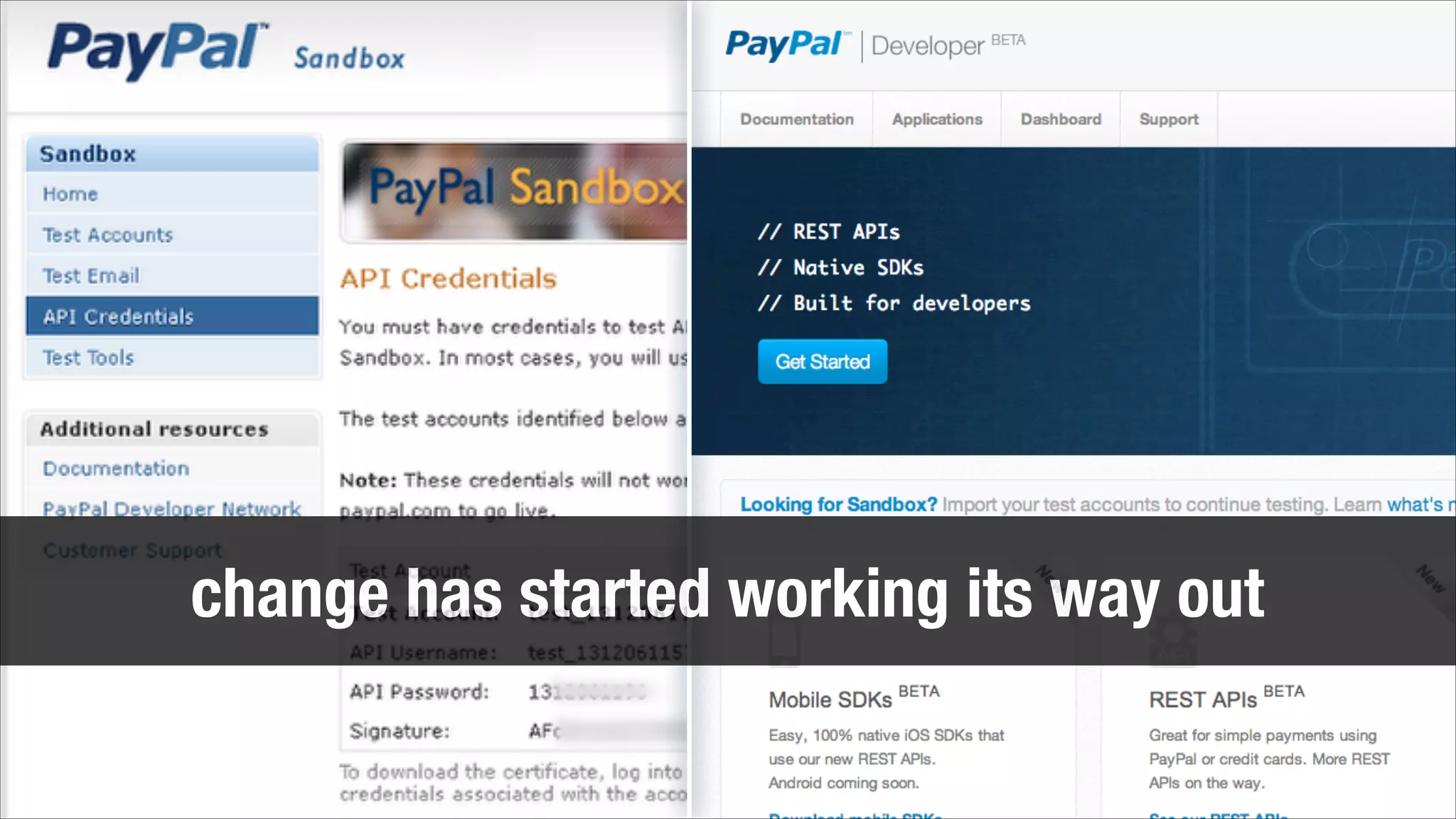 change has started working its way out

 