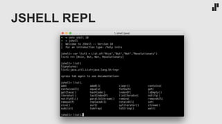 JSHELL REPL
 