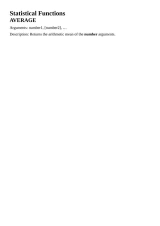 Lean Excel Top Functions - Quick Reference Guide with 500 Examples ...