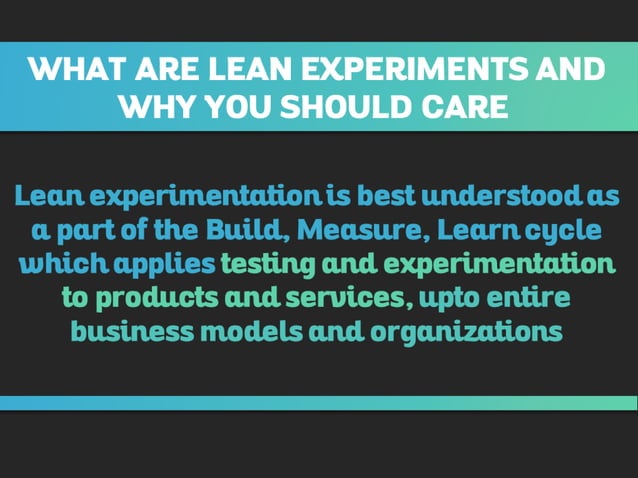 Lean Product Experiments | PPTX