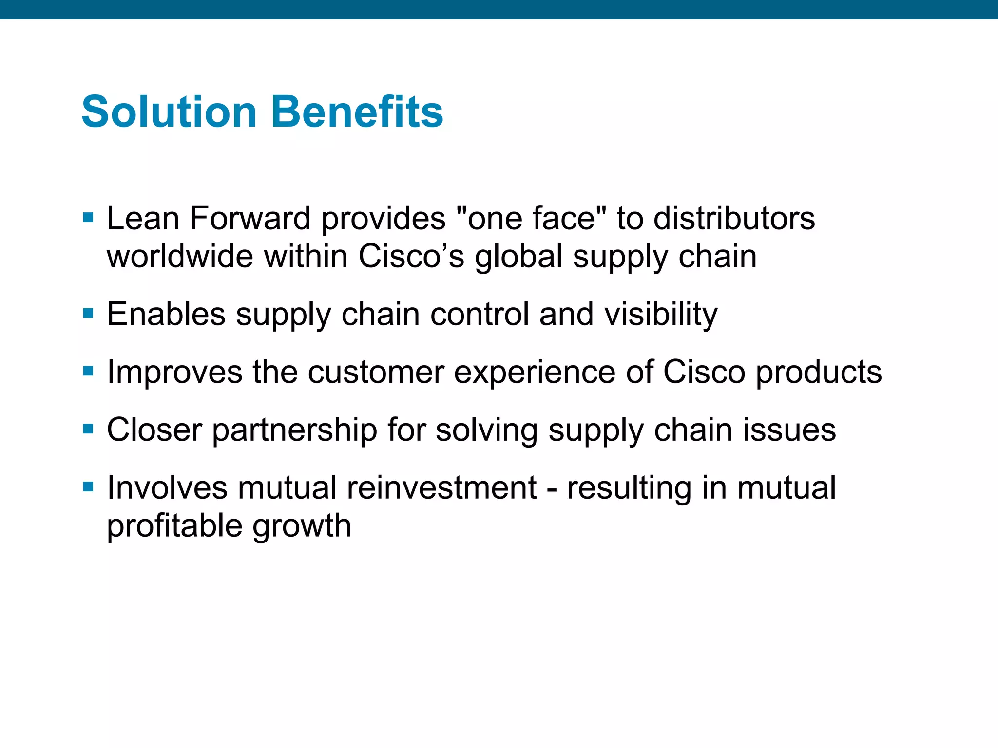 High Level Solution Detail Demand=Supply (D=S)Distribution Partner overstocks due to unpredictable lead times