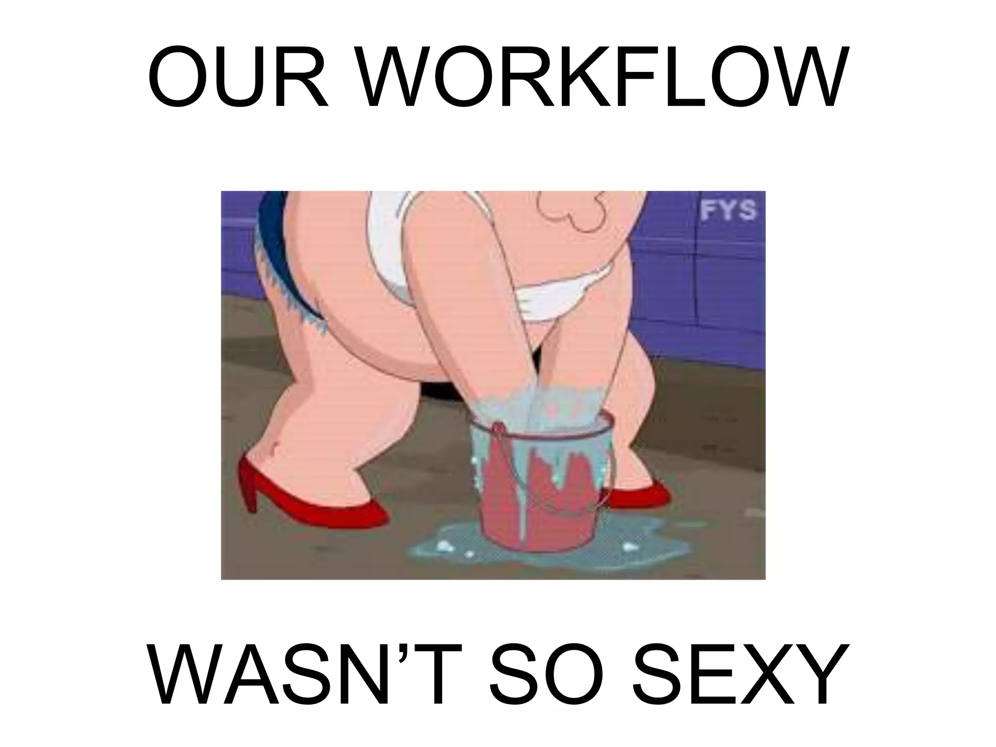 OUR WORKFLOW
WASN’T SO SEXY
 