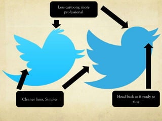 Less cartoony, more
                             professional




                                               Head back as if ready to
Cleaner lines, Simpler
                                                       sing
 