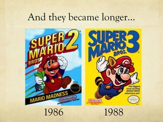 And they became longer…




   1986         1988
 