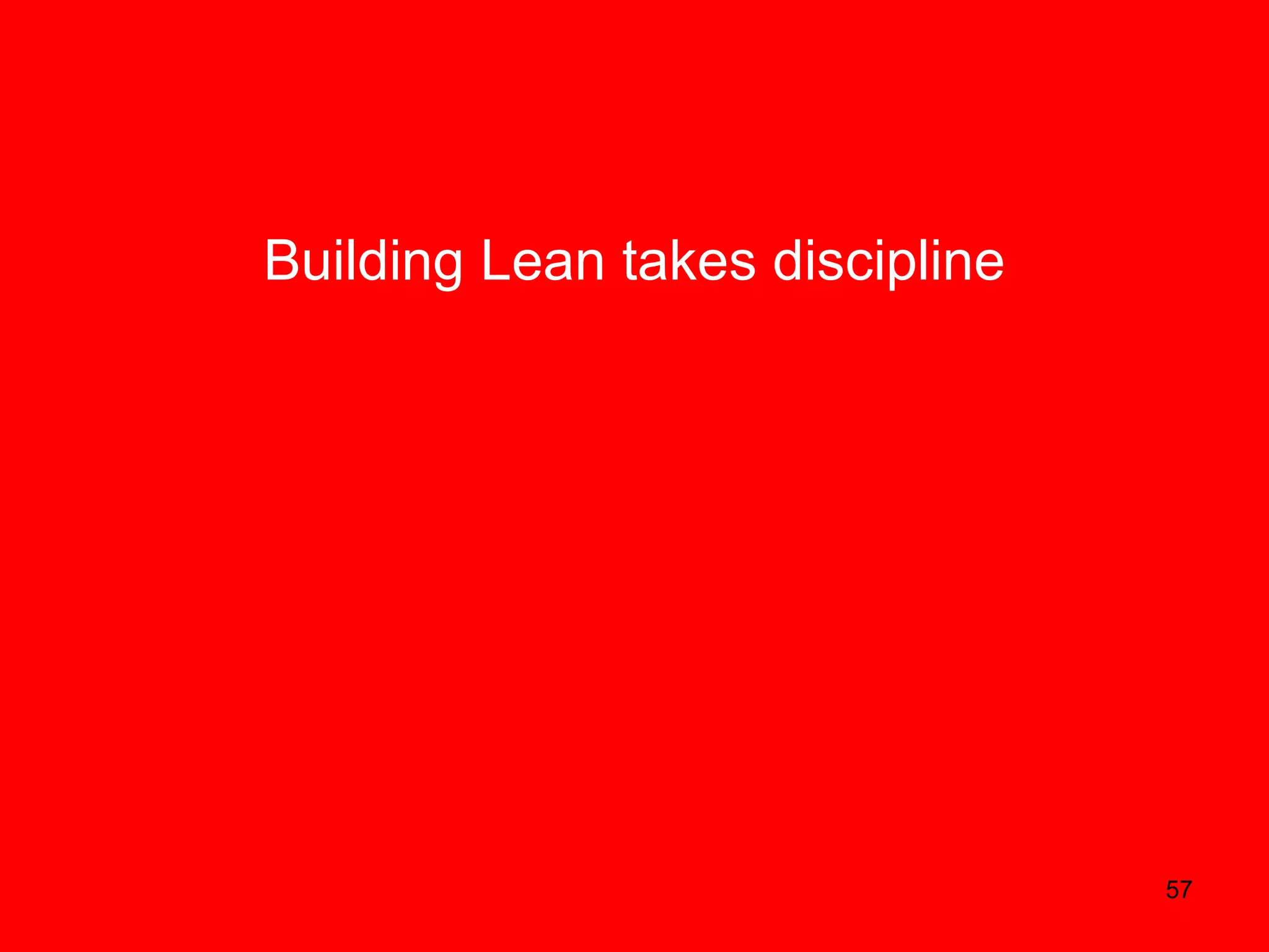 Building Lean takes discipline 