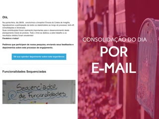 POR
E-MAIL
CONSOLIDAÇÃO DO DIA
 