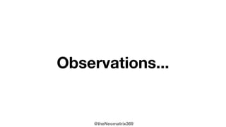 @theNeomatrix369
Rule of thumb
Metrics Rule Mitigating action
Method complexity >= 6 pathways Refactor: split method
Class complexity >= 60 pathways Refactor: split class
LCOM4 >=2 responsibilities Refactor: new class / subclass
RFC per class > 40 connections
(both ways - afferent &
efferent)
Refactor: reduce dependencies
and dependents, split class
Source: SonarSource resource, Book: SonarQube in Action
 