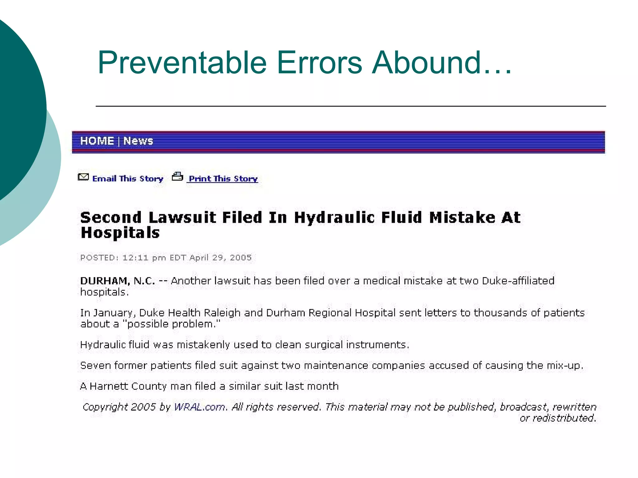 Preventable Errors Abound…
 