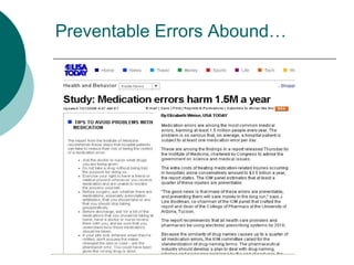 Preventable Errors Abound…
 