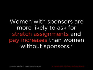#LeanInTogether | LeanIn.Org/Together#LeanInTogether | LeanIn.Org/Together
Women with sponsors are
more likely to ask for
...