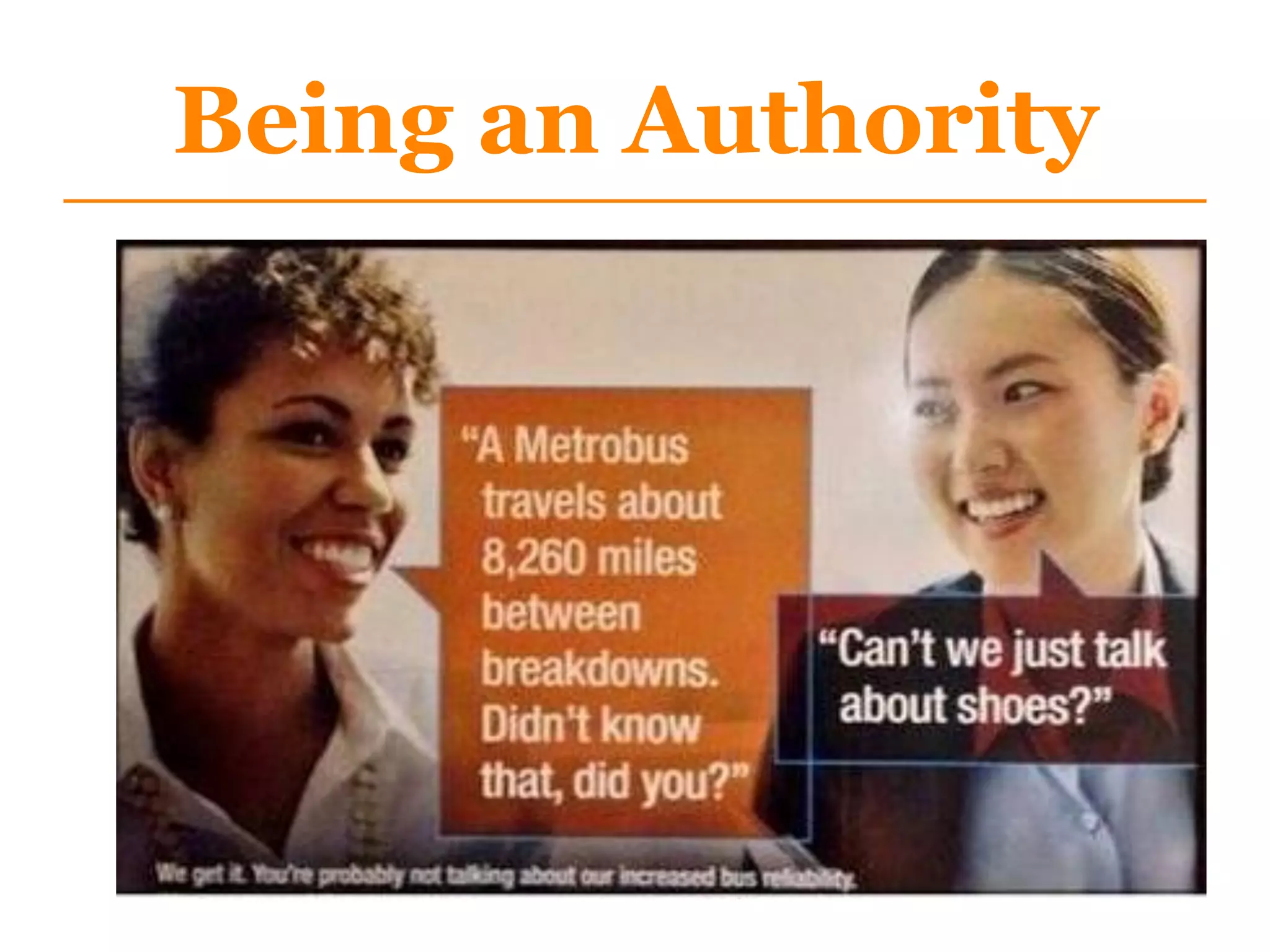 Being an Authority
 