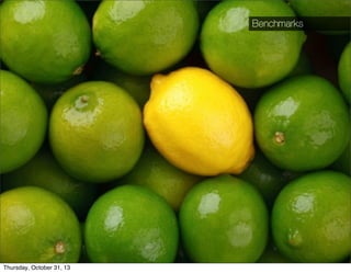 Angulo de approach

Benchmarks

¤ Foto de benchmark
¤

32

Thursday, October 31, 13

 