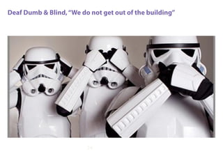 Deaf Dumb & Blind,“We do not get out of the building”
24
 