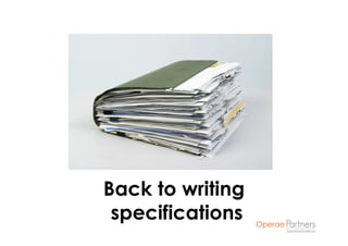 Back to writing
 specifications
 