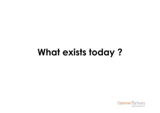 What exists today ?
 