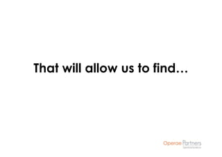 That will allow us to find…
 