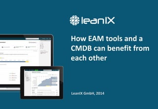 How EAM tools and a
CMDB can benefit from
each other
LeanIX GmbH, 2014
 
