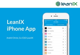 LeanIX
iPhone App
André Christ, Co-CEO LeanIX
 