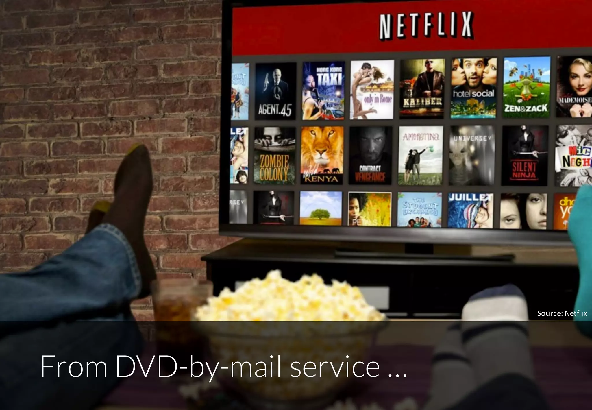 18
From DVD-by-mail service …
Source:	Netflix
 