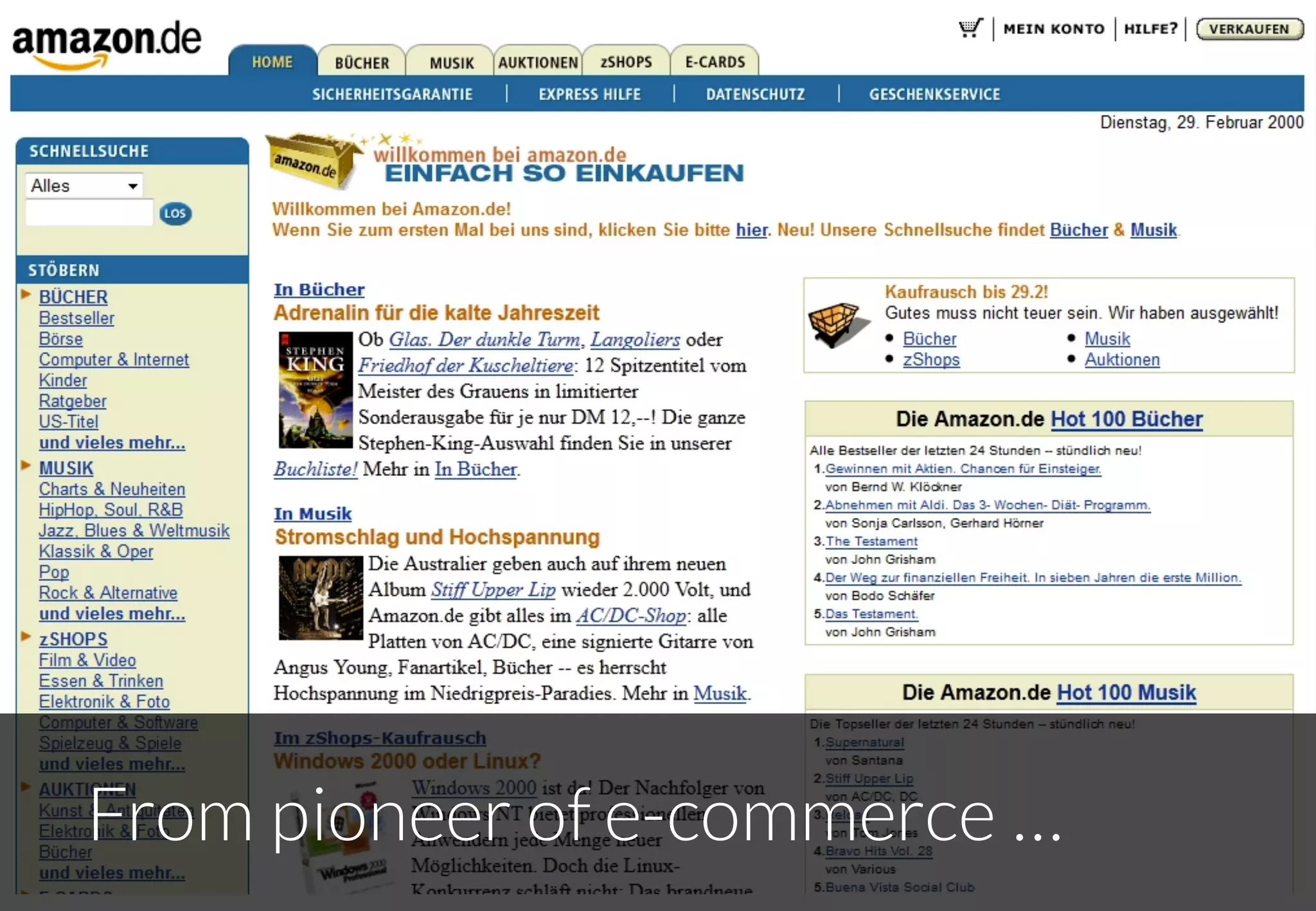 20
From pioneer of e-commerce …
 