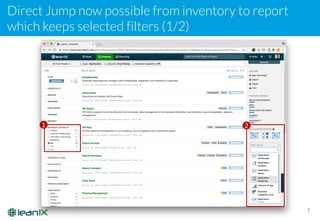 Direct Jump now possible from inventory to report
which keeps selected filters (1/2)
7
1 2
 