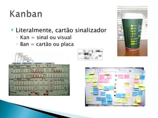 Literalmente, cartão sinalizador Kan = sinal ou visual Ban = cartão ou placa 