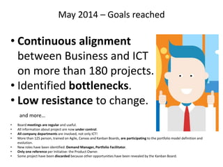 May 2014 – Goals reached
• Board meetings are regular and useful.
• All information about project are now under control.
•...