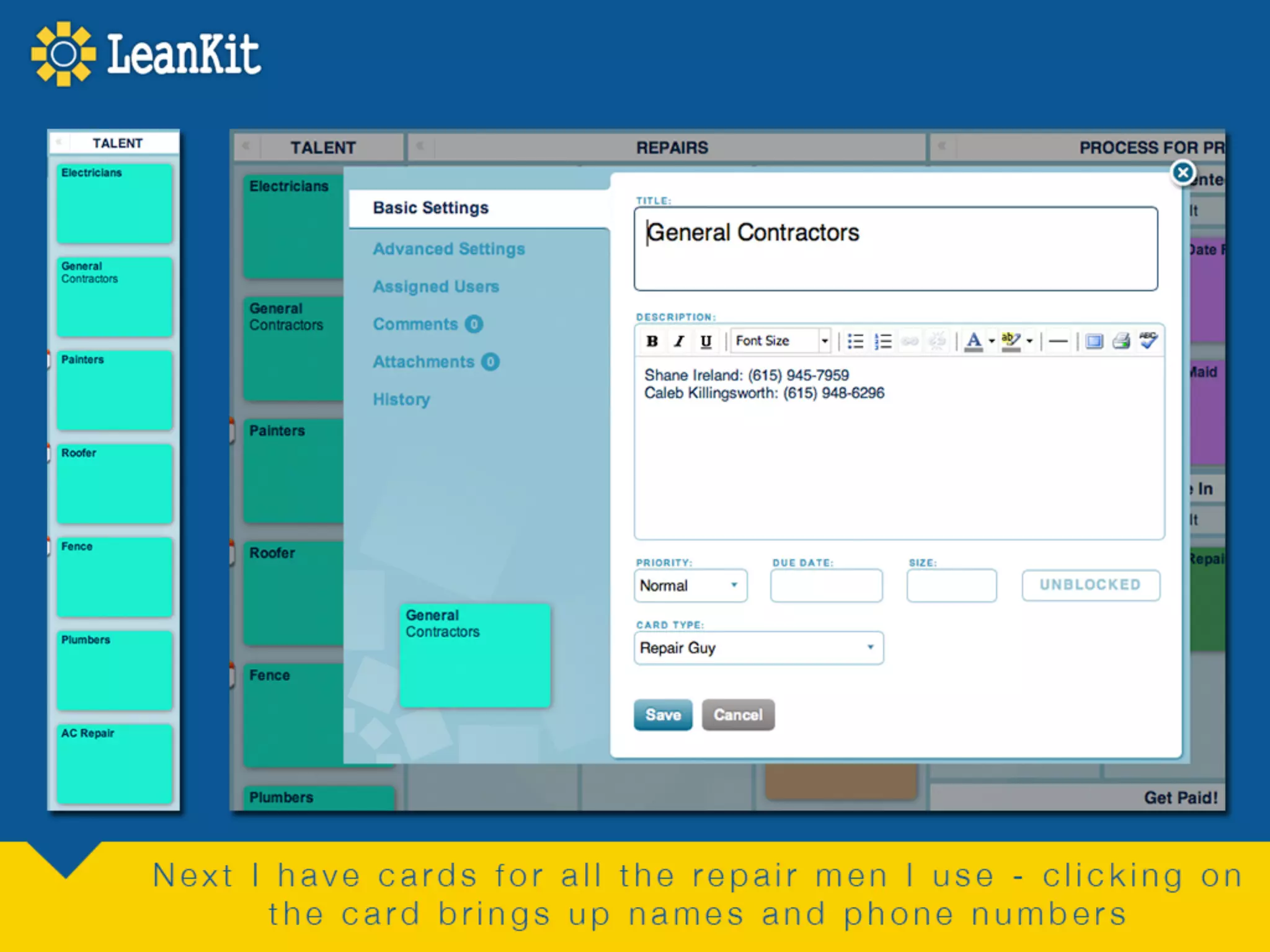 LeanKit for Property Management