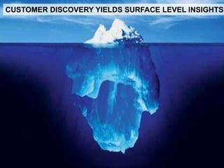 CUSTOMER DISCOVERY YIELDS SURFACE LEVEL INSIGHTS
 