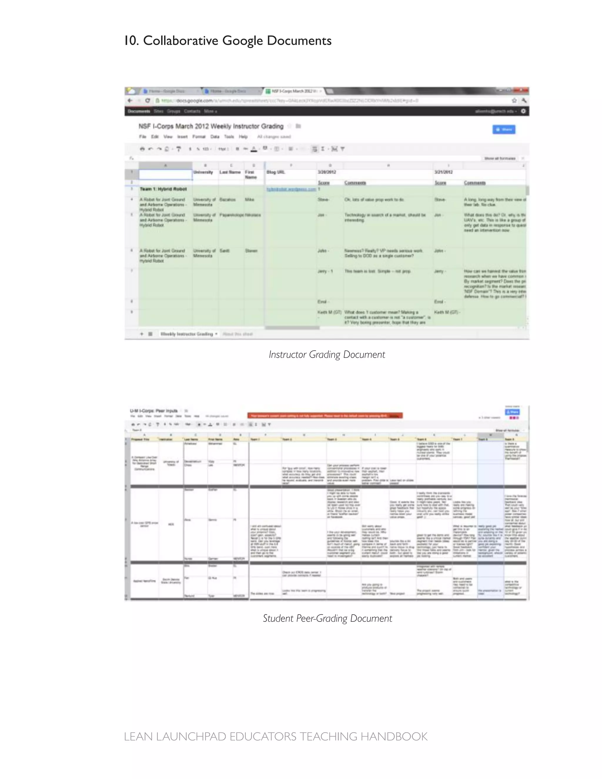 10. Collaborative Google Documents




                       Instructor Grading Document




                      Student Peer-Grading Document
 