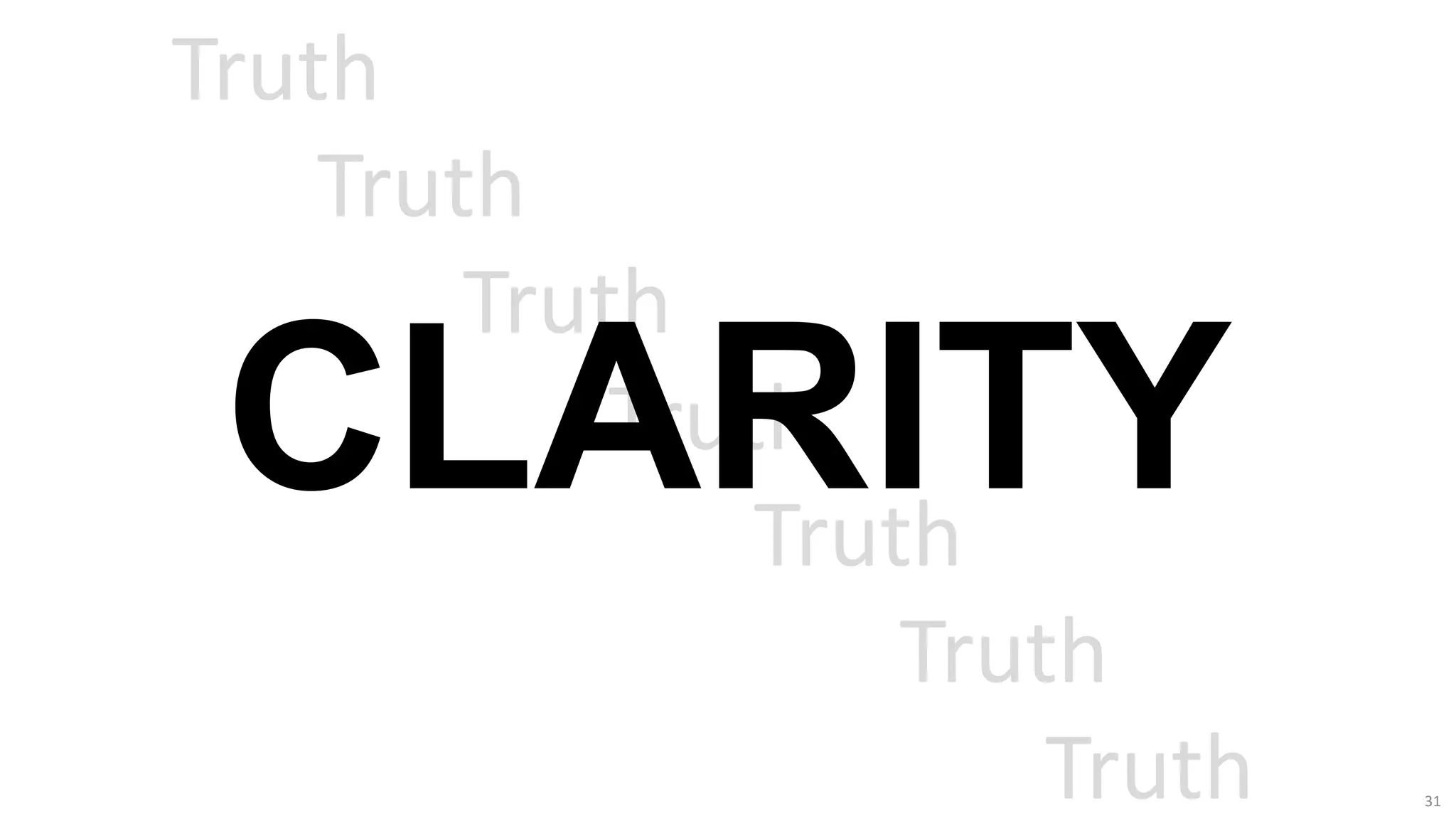 Truth
Truth
Truth
Truth
Truth
Truth
Truth
CLARITY
31
 