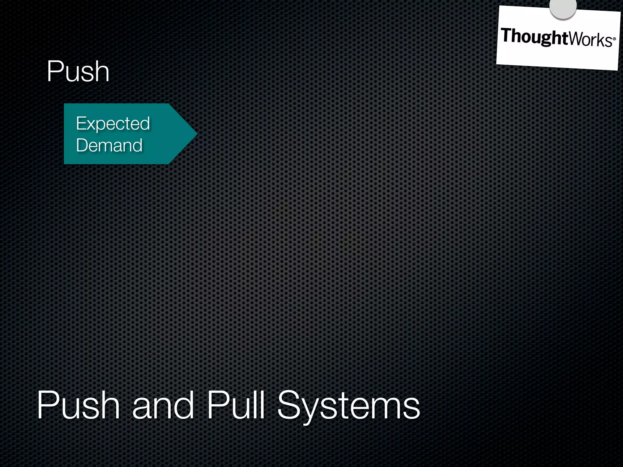 Push
  Expected
  Demand




Push and Pull Systems
 