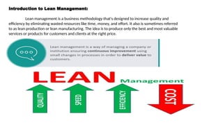 Introduction To Lean Management LEAN MANAGEMENT-1.pptxLEAN MANAGEMENT-1. | PPTX