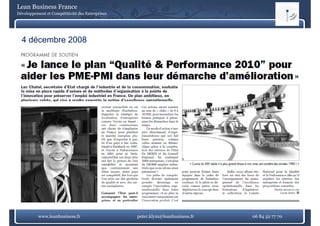 Lean Business France
Développement et Compétitivité des Entreprises




  4 décembre 2008




          www.leanbusiness.fr                    peter.klym@leanbusiness.fr   06 84 52 77 70
 