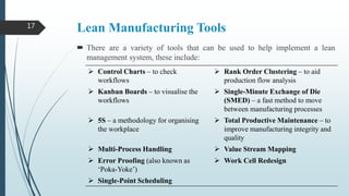 Lean Manufacturing 18 Tools.pdf Lean manufacturing | PPTX
