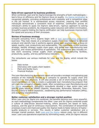 Lean Manufacturing Assessment - Group50® Consulting | PDF