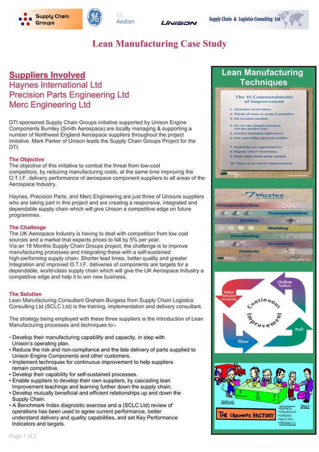 Lean manufacturing case study | PDF