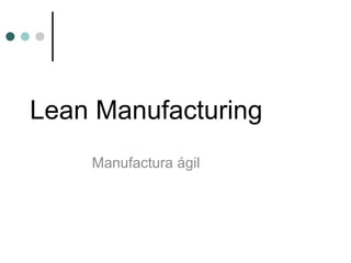 Lean Manufacturing Manufactura ágil 
