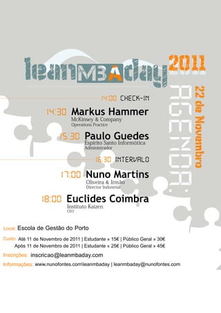 Lean MBA Day 2011 - Agenda