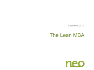 The Lean MBA
September 2013
 