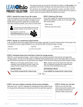 LeanOhio Project Selection Template | PDF