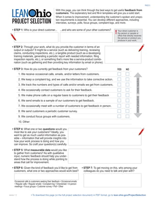 LeanOhio Project Selection Template | PDF